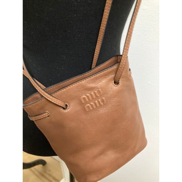 Miu Miu Brown Lamb Leather Shoulder Bag In Black | ModeSens Miu Miu brown lamb skin crossbody bag